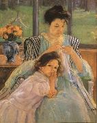 Mary Cassatt Young Mother Sewing painting